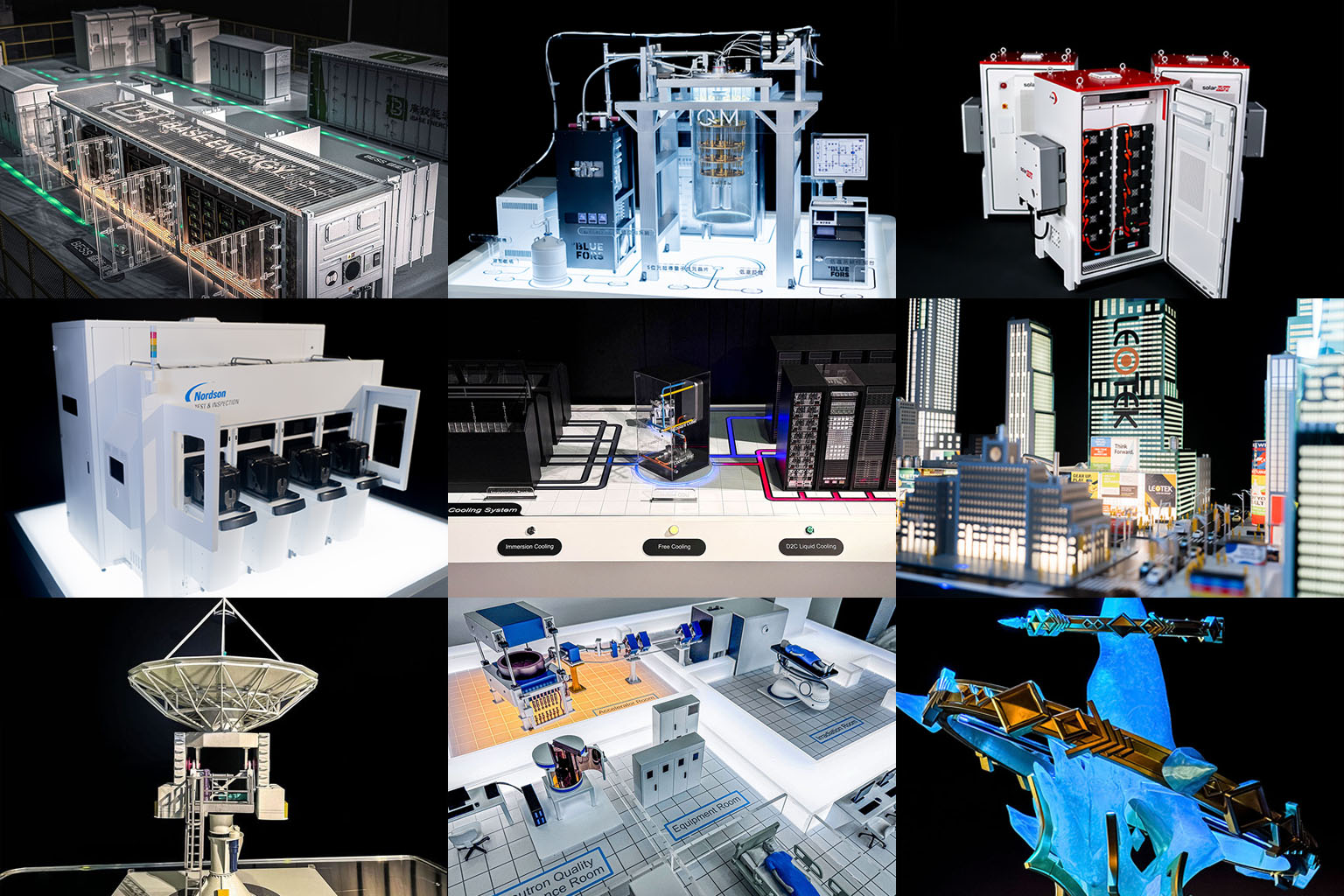 Professional team assembling a high-tech industrial model